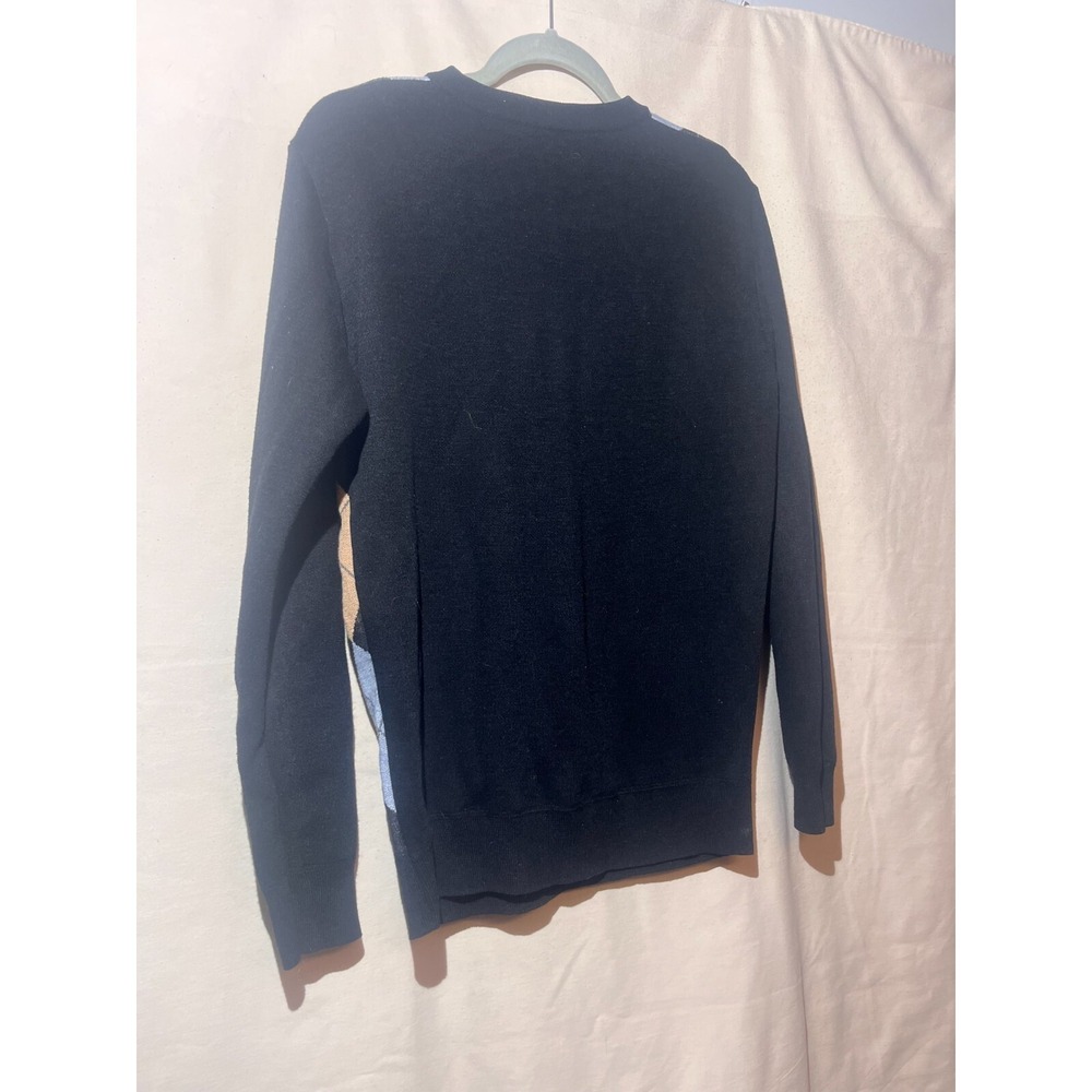 Whipper In Argyle V Neck Black Blue Pullover Men's SZ M‎ Sweater A91 - Picture 7 of 14